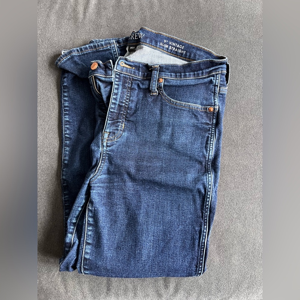 J. Crew High Rise Dark Blue Jeans